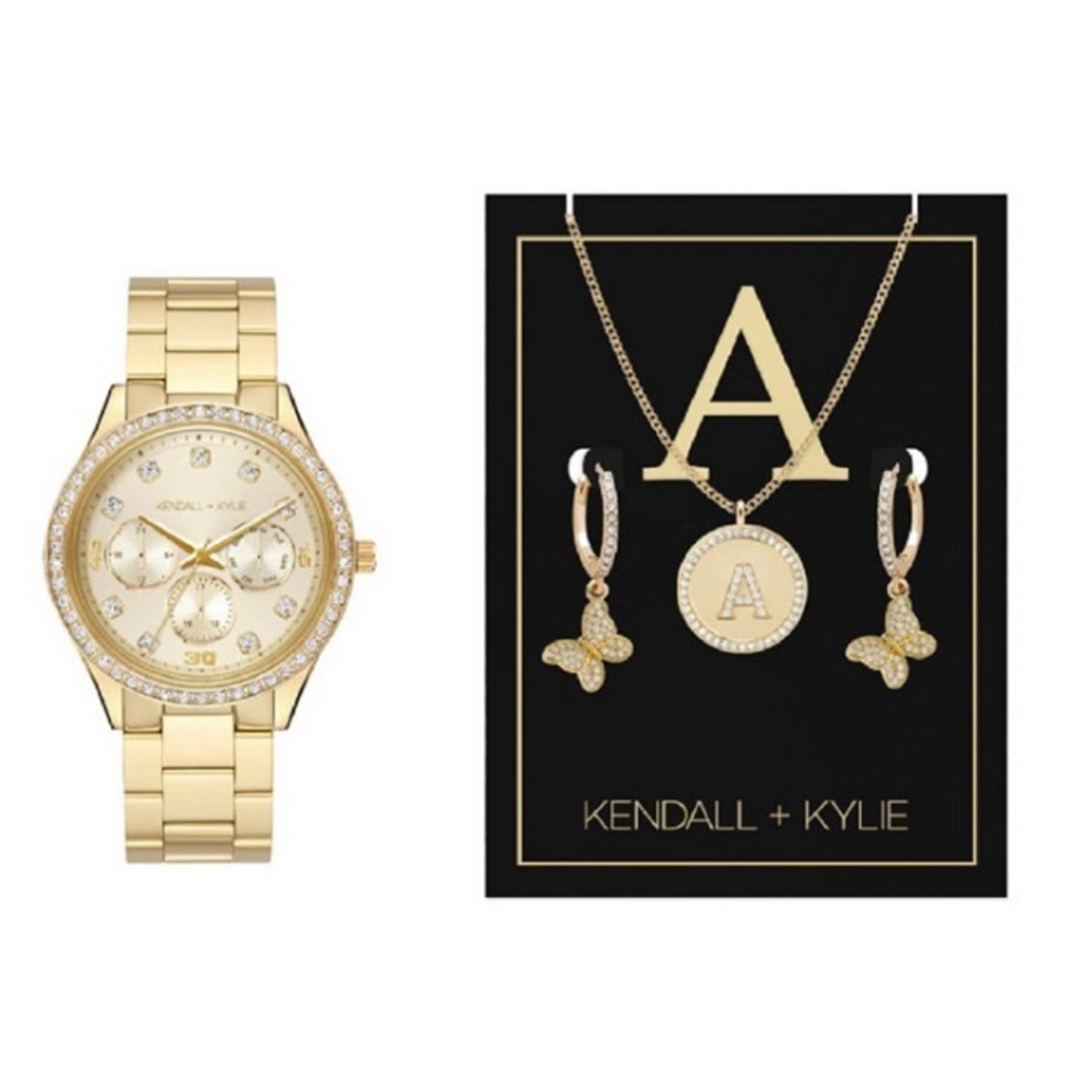 38 mm Women's Analog Gold-Tone Metal Alloy Bracelet Watch 38mm Gift Set